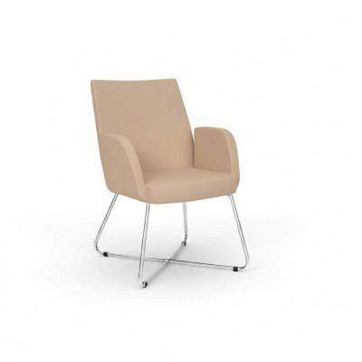 Ontwerpstoel Armstoel Gestoffeerde stoelen Luxe textiel fauteuil Beige bureaustoel