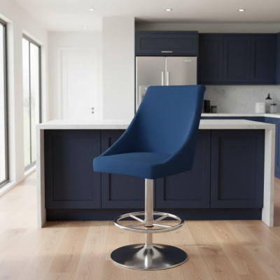 Modern Hoogwaardige Blauwe Stoel Designer Barkruk Textiel Luxe Meubels nieuw