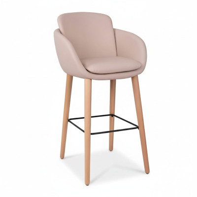 Barkruk, Beige kunstleren ontwerp barkrukken, krukken, hocker.