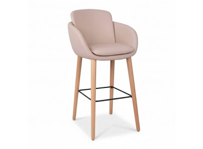Barkruk, Beige kunstleren ontwerp barkrukken, krukken, hocker.