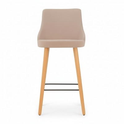 Moderne Barkruk Stoel Designer Houten Eetkamerstoel Kruk Beige Nieuw