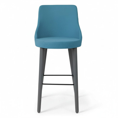 Stijlvolle barkruk stoel designer houten stoel eetkamerstoel kruk bar blauw nieuw