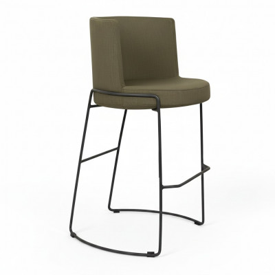Moderne barkruk stoel designer textiel eetkamerstoel kruk bar groen nieuw.