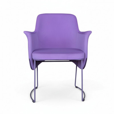 Eetkamerstoel Stoel Keukenstoel Fauteuil Zitter Stof Modern Hout Paars