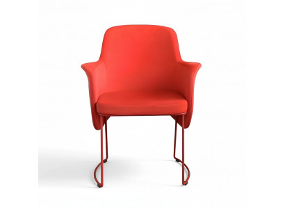 Moderne eetkamerstoel Stoel Keukenstoel Fauteuil Zits Stof Modern Hout Rood