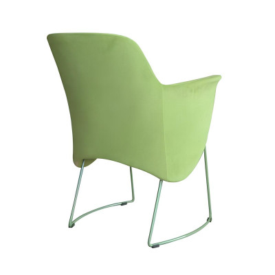 Eetkamerstoel Stoel Keukenstoel Fauteuil Zits Stof Modern Hout Groen nieuw