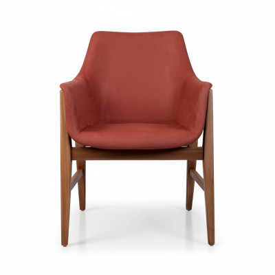 Moderne fauteuil gestoffeerde stoel Bruin-rode designstof eenzitter