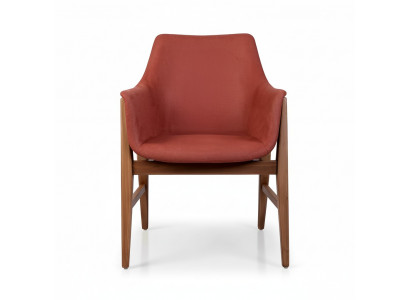Moderne fauteuil gestoffeerde stoel Bruin-rode designstof eenzitter