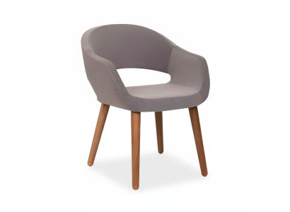 Grijze eetkamerstoel woonkamer stoel met armleuningen stoelen designer hout