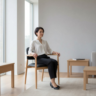 Zwarte fauteuil Designer eetkamerstoel Luxe eenzitter Houten meubels