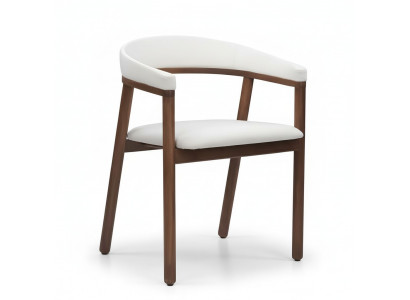 Eetkamerstoel Witte houten stoel Moderne fauteuil met armleuningen Stoelen