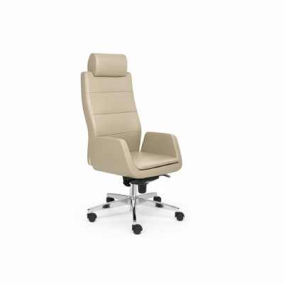 Beige bureaustoel luxe draaistoel directiestoel kantoormeubelen fauteuil