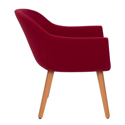 Rode stijlvolle designerstoel houten eetkamerstoel designer meubels