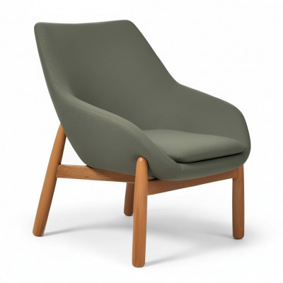 Groene eetkamerstoel woonkamerstoelen designer fauteuil met houten poten