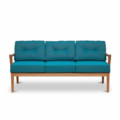 Turquoise driezits eetkamerbank, vrijstaande banken, Ottomaans.