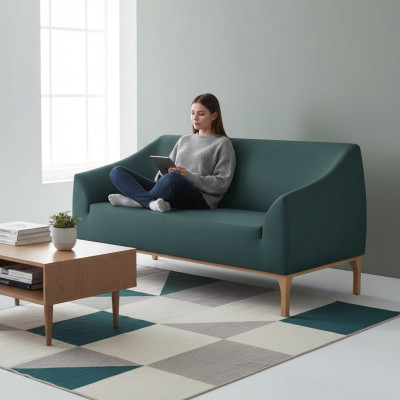 Groene bank Designer 3-zits Hoogwaardige gestoffeerde meubels Textiel Bank