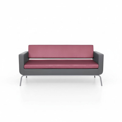 Grijs-roze driepersoons luxe 3-zits hoogwaardige gestoffeerde designbank.