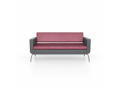 Grijs-roze driepersoons luxe 3-zits hoogwaardige gestoffeerde designbank.