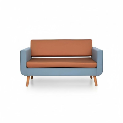 Grijze-oranje bank Luxe 3-zits designerbank Woonkamer zitbank 3-zits.