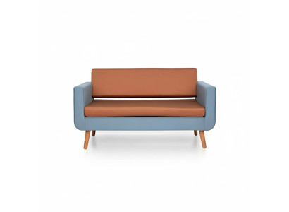 Grijze-oranje bank Luxe 3-zits designerbank Woonkamer zitbank 3-zits.