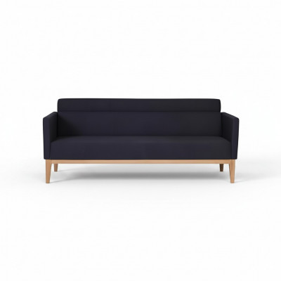 Zwarte driezits luxe 3-zits bank designer gestoffeerde bank houten poten