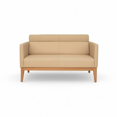 Beige kantoorbank ontwerper 2-zits gestoffeerde bank kunstleer luxe bankstellen