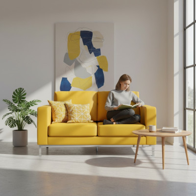 Kunstlederen bankstel woonlandschap 2-zitter design modern bank banken ligbank nieuw