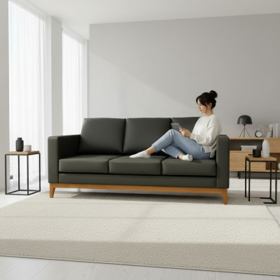 Zwarte kantoorbank Designer 3-zits bank Woonkamer 3-zits bankstel