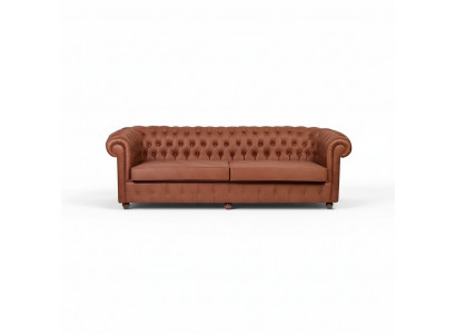 Bruine Chesterfield bankstel met 3 zitplaatsen Moderne bankstellen voor de woonkamer.