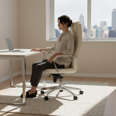 Witte fauteuil Designerstoel Kantoorstoelen Draaistoel Directiestoel Eenzitter