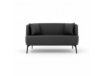 Zwarte woonkamer 2-zits kunstleren bankstel 2-zits leren bank
