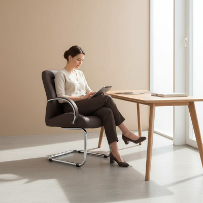 Moderne bureaustoel leren fauteuil Bruine bureaustoel Computerstoelen Nieuw