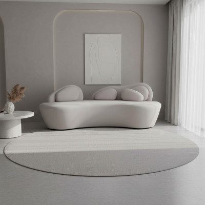 Witte 3-zits bank Bekleding 3-zits woonkamerbank Luxe stoffen bank