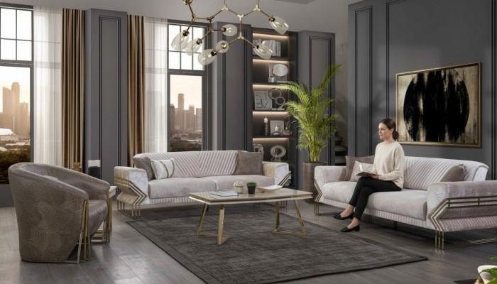 Designer bankstel 3+3+1 zits Moderne complete bankstel Nieuw