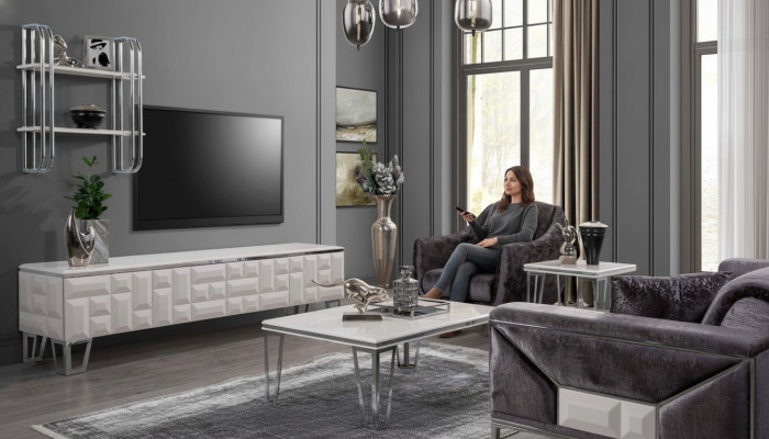 Wandmeubel TV Muur Hout Moderne Stijl Plank Woonkamer Meubels Kast rtv tv Stand