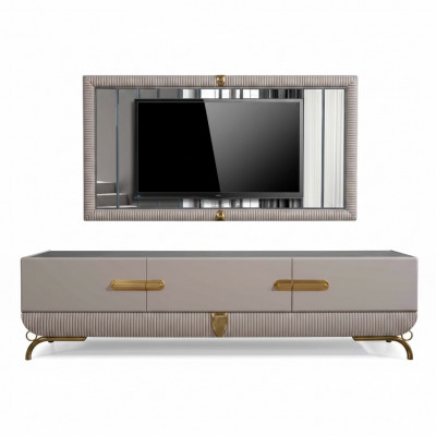 Woonwand wand hout moderne stijl plank woonkamer meubels kast RTV met tv-frame