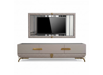 Woonwand wand hout moderne stijl plank woonkamer meubels kast RTV met tv-frame