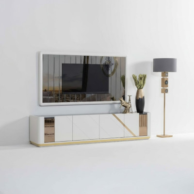 Moderne woonkamer meubels Ontwerper TV-standaard Luxe TV-frame 2-delig