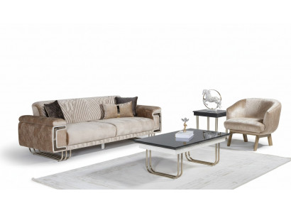 Woonkamer Moderne bankstel Driepersoons bank Fauteuil Salontafel