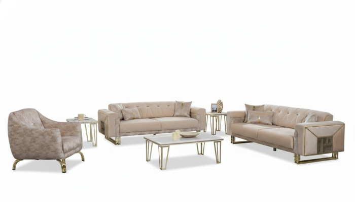 Complete Beige Zitbank Woonkamer Bankstellen Luxe Fauteuil Salontafel