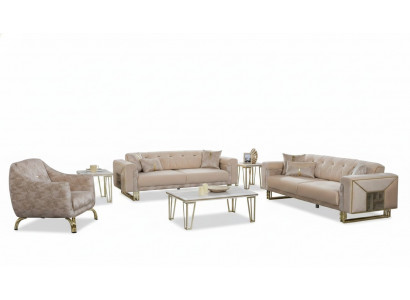 Complete Beige Zitbank Woonkamer Bankstellen Luxe Fauteuil Salontafel