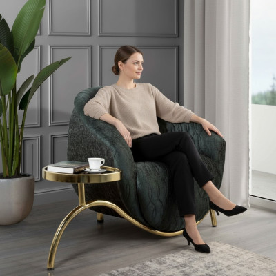 Groene fauteuil van de ontwerper Loungestoel Luxe meubel Luxe 1-zitsbank