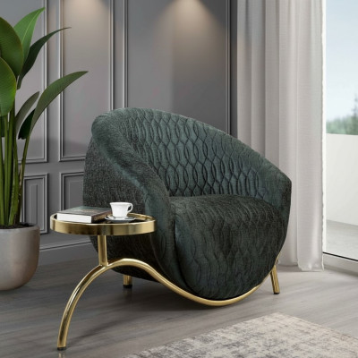 Groene fauteuil van de ontwerper Loungestoel Luxe meubel Luxe 1-zitsbank