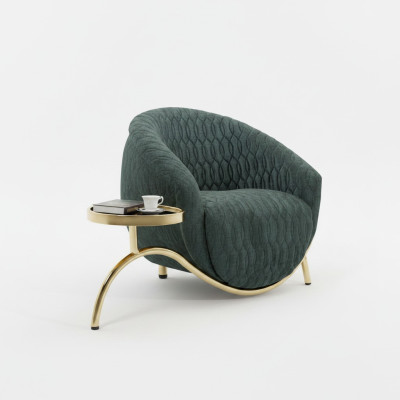 Groene fauteuil van de ontwerper Loungestoel Luxe meubel Luxe 1-zitsbank