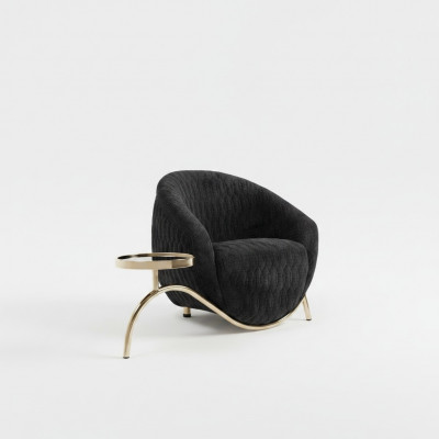 Zwarte clubsfauteuil Designer cocktailfauteuil Moderne fauteuil voor één persoon