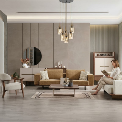 Luxe bankstel Bankstel Banken 4 3 1 Zits Stof 3-delig Modern Set