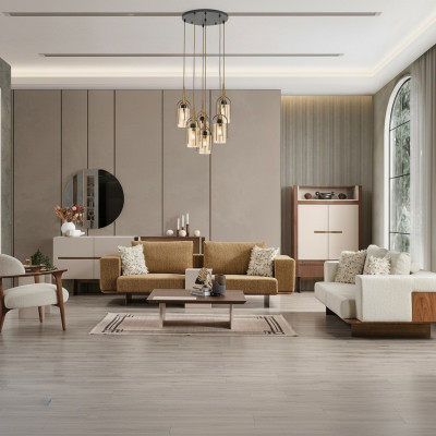 Luxe bankstel Bankstel Banken 4 3 1 Zits Stof 3-delig Modern Set