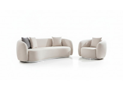 Modern Sofaset 3 1-zits woonkamer compleet bankstel set voetenbankje