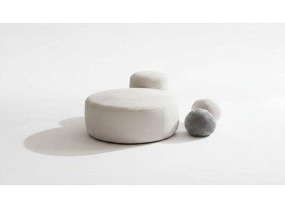 Witte luxe gestoffeerde kruk Ronde kruk Zitmeubelen Design meubels