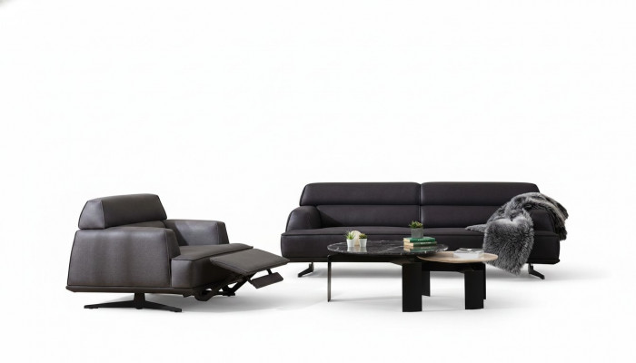 Luxe bankstel bankstel banken 3 1-zits fauteuil modern leer nieuw